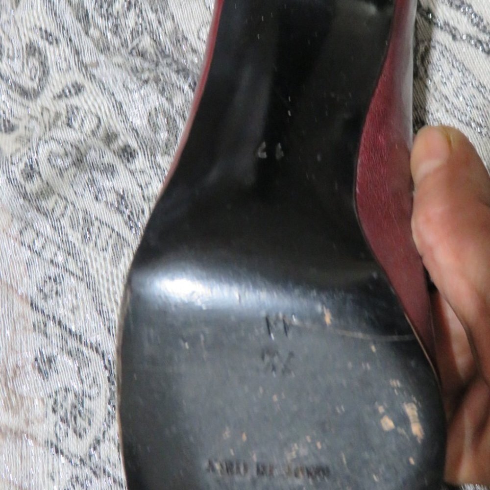 BOGO Anne Klein Italian leather burgundy maroon pumps heels dress shoes size 7.5 - Picture 11 of 14